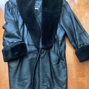 Women’s Marquis leather/shearling coat